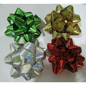 48 Metallic 3.5″ Gift Bows Assorted Colors